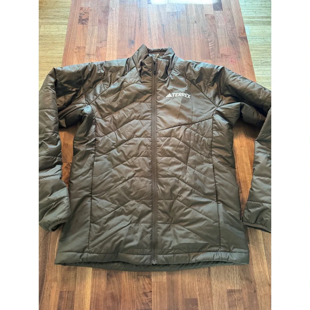 Adidas Terrex Helionic Hooded Insulation Jacket Olive Green Puffer 2XL HF0000